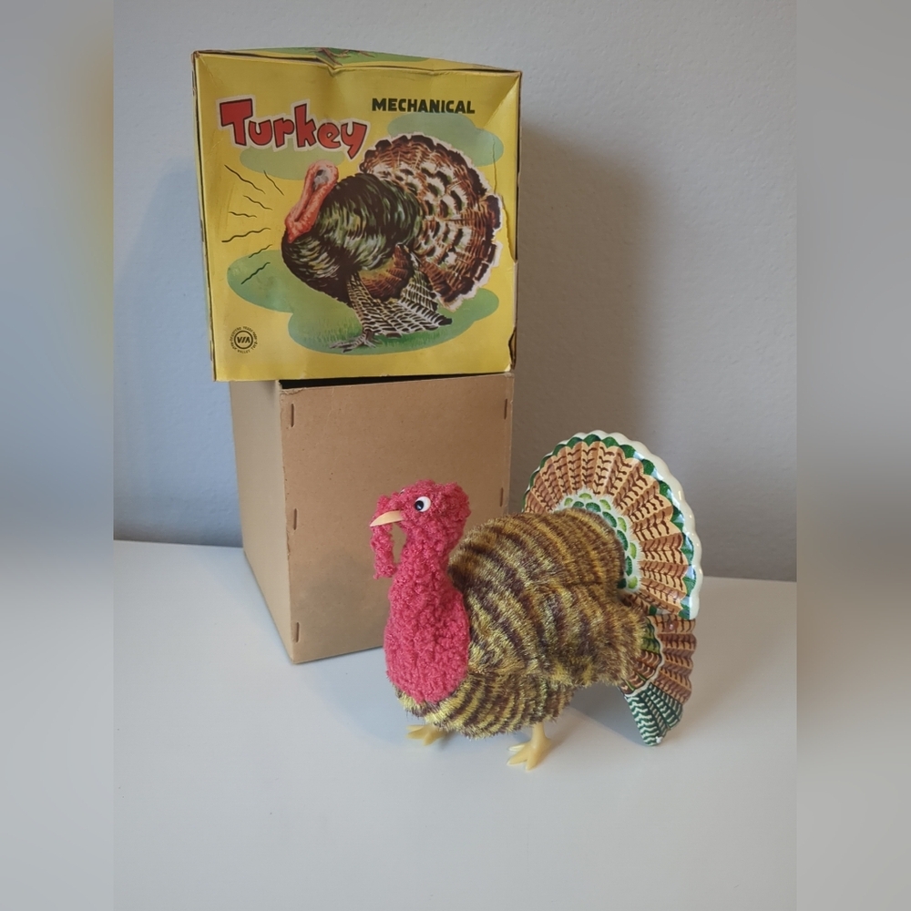 Vintage - Mechanical Turkey Windup Toy w/ORIGINAL box - ALPS JAPAN - WORKS!!